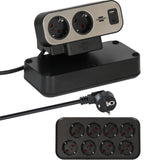 Brennenstuhl ®estilo duplex stekkerdoos met schakelaar en usb-c (stekkerblok met usb c power delivery voor snel opladen, 1x usb c en 1x usb a, 10x contactdozen, 2m kabel)