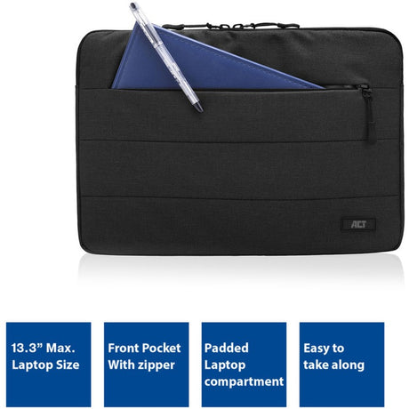 Act connectivity city laptop sleeve 13,3 (zwart)