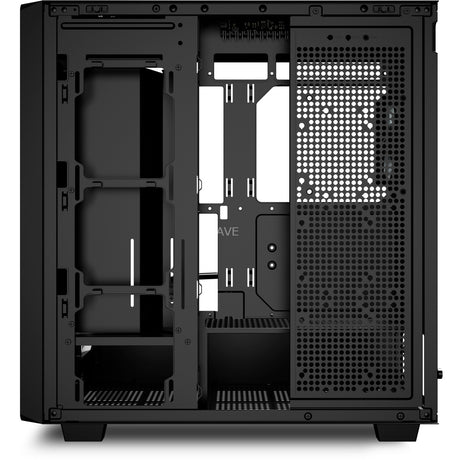 Sharkoon rebel c70g rgb midi tower behuizing (zwart houtkleur | 2x usb-a | 1x usb-c | rgb | tempered glass)