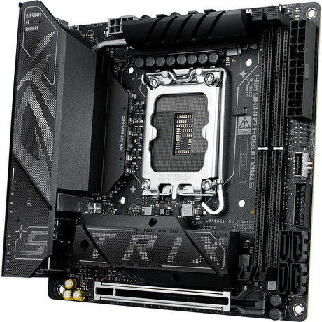 Asus rog strix b860-i gaming wifi socket 1851 moederbord (raid, 2.5 gb-lan, wi-fi 7, bt, sound, mini-itx)