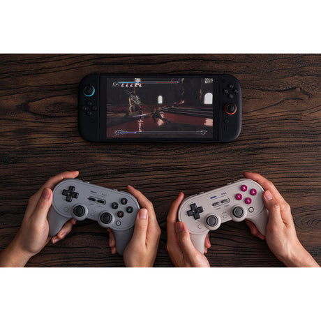 8bitdo pro 3 bluetooth gamepad (lichtgrijs rood, switch 1 2, pc, android, 2.4 ghz bluetooth usb)