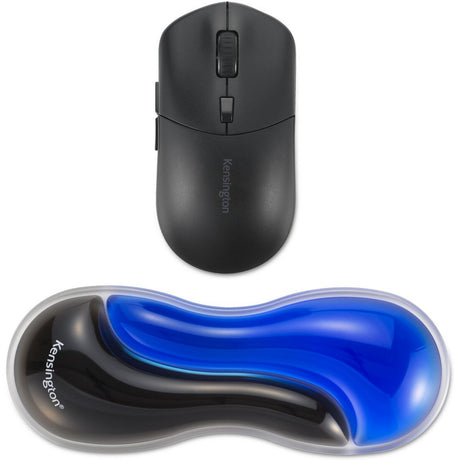 Kensington slim duo gel mouse trackball wrist rest polssteun (blauw zwart)