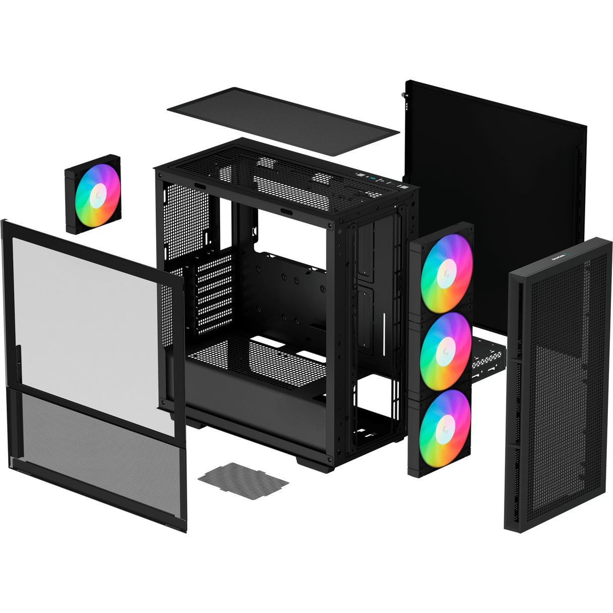 Deepcool ch560 midi tower behuizing (zwart | 1x usb-a | 1x usb-c | rgb | window)
