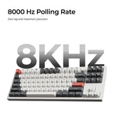 Keychron q3 ultra-m3 8k wireless custom mechanical keyboard (zwart, us lay-out (qwerty), silk pom brown, 80% (tkl), rgb, hot swap, 8k, 2.4 ghz | bluetooth 5.2 | usb-c)
