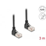 Delock rj45 network cable cat.6a s ftp slim 90° upwards upwards angled 3 m kabel (zwart)