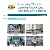 Tp-link omada eap653 ax3000 wifi 6 access point (wit, mesh, poe+, plafond- en wandmontage)