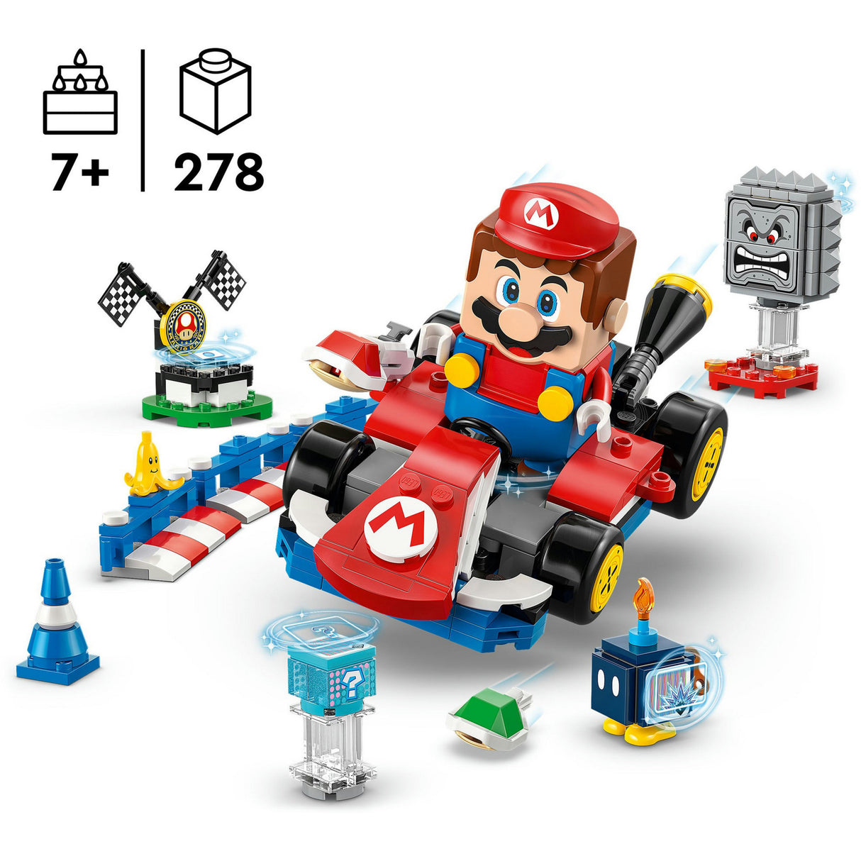 Lego ® super mario™: mario kart™ – interactieve ® mario™ en standaardkart - 72043