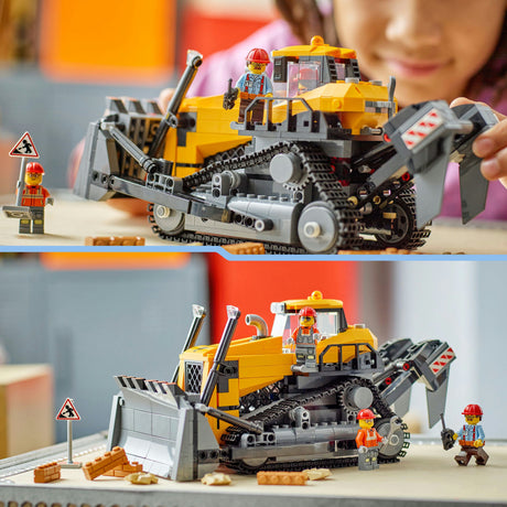 Lego ® city gele bulldozer, bouwplaatsvoertuig - 60466