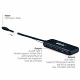 Club 3d usb-c 4-poorts 10g-datahub met pd3.0 usb-hub (zwart)