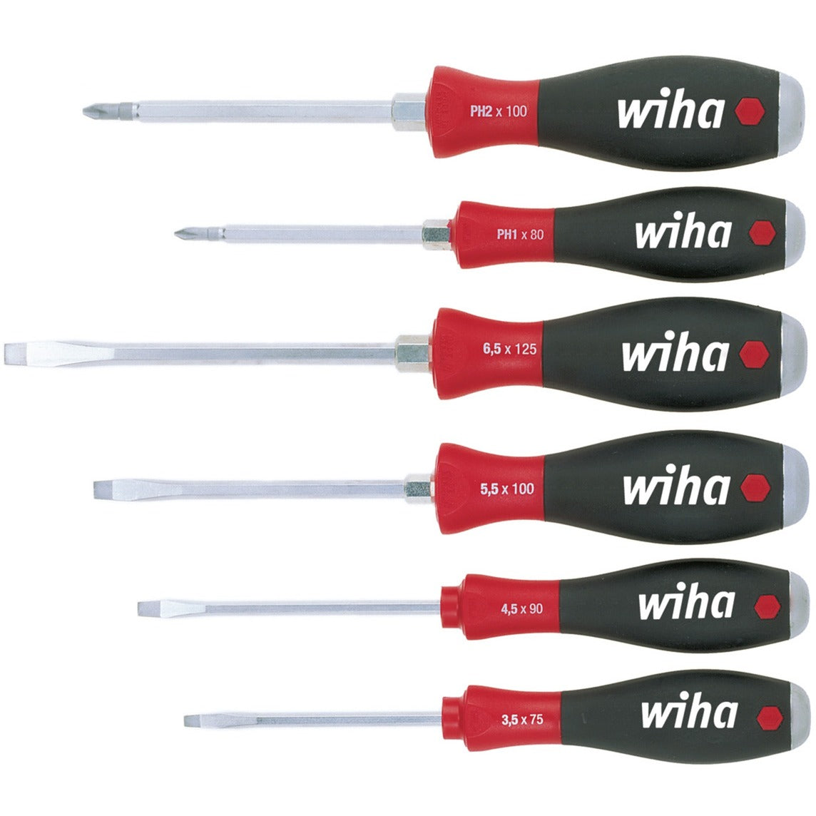 Wiha schroevendraaierset softfinish 21250 (zwart rood)