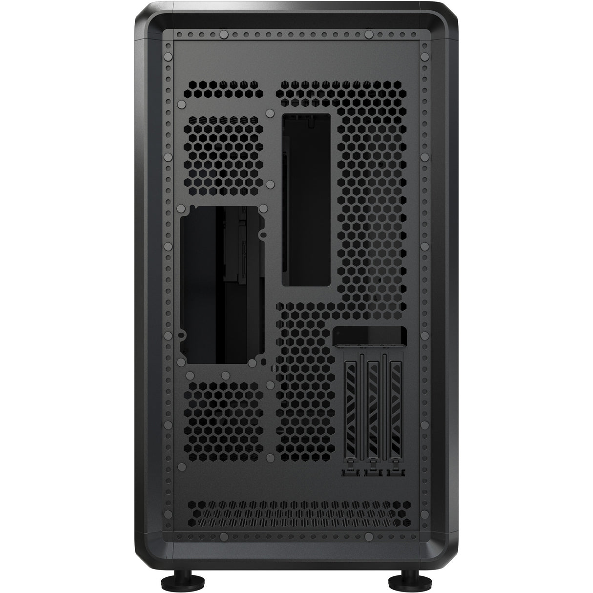 Cooler master masterframe 360 stage mirror midi tower behuizing (zwart | 2x usb-a | 1x usb-c | rgb | tempered glass)