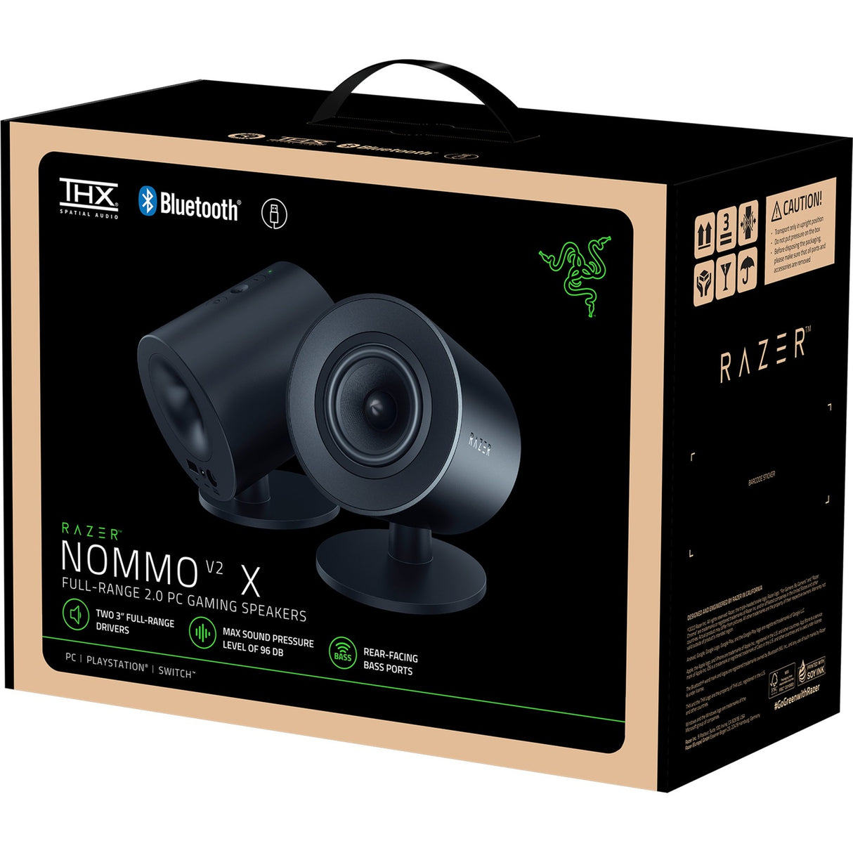Razer nommo v2 x luidspreker (zwart, usb, bluetooth)