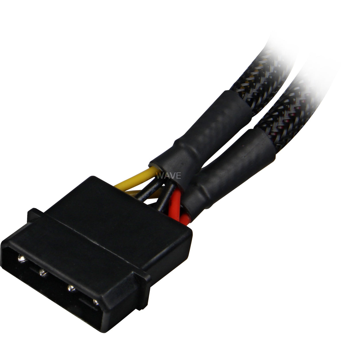 Sharkoon 5,25 4-pin (male) naar 5,25 4-pin (female) y-stroomsplitterkabel (zwart, 15 centimeter)