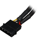 Sharkoon 5,25 4-pin (male) naar 5,25 4-pin (female) y-stroomsplitterkabel (zwart, 15 centimeter)