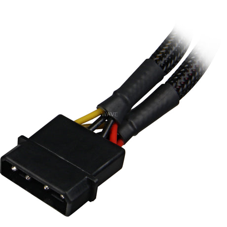 Sharkoon 5,25 4-pin (male) naar 5,25 4-pin (female) y-stroomsplitterkabel (zwart, 15 centimeter)