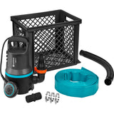 Gardena vuilwaterpomp 9000 set dompel- en drukpompen (zwart turquoise, 9041-20)