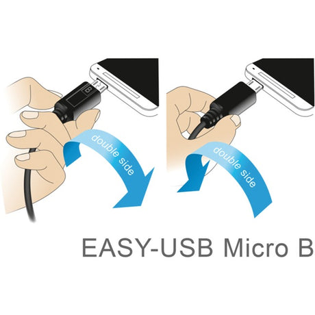 Delock easy-usb-a 2.0 male > easy-usb micro-usb-b 2.0 male kabel (zwart, 1 meter)