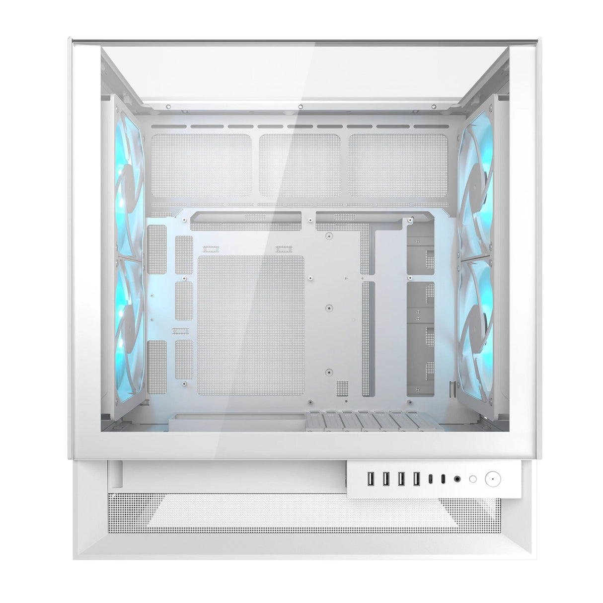 Cougar omnyx midi tower behuizing (wit | 4x usb-a | 2x usb-c | tempered glass)