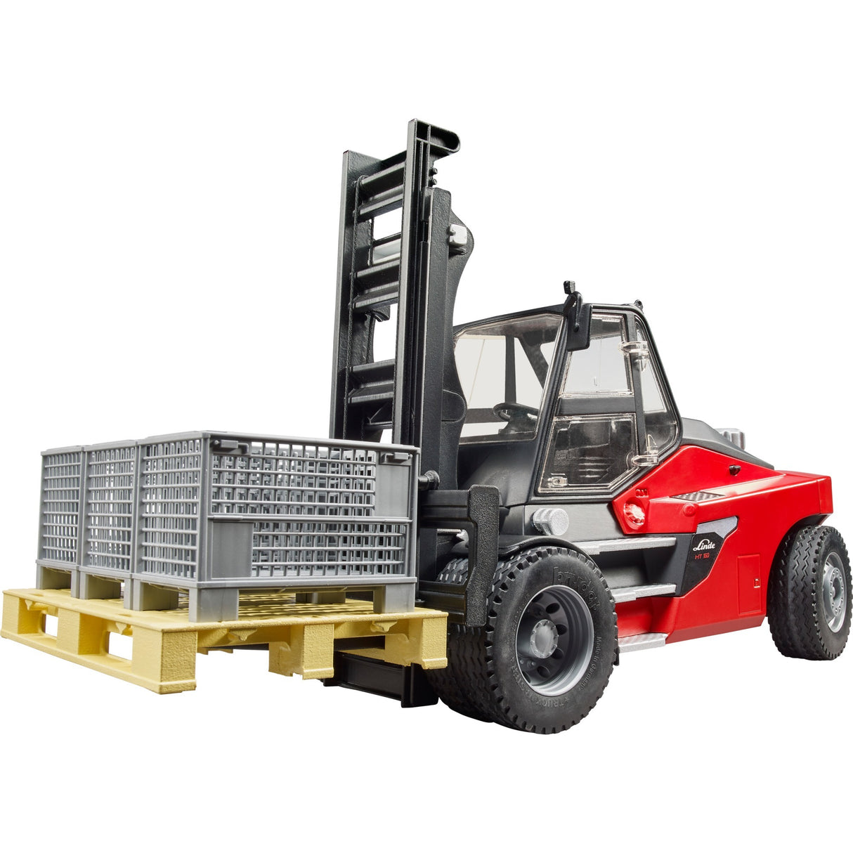 Bruder linde ht160s heftruck met pallet en 3 palletkooien modelvoertuig (02513)