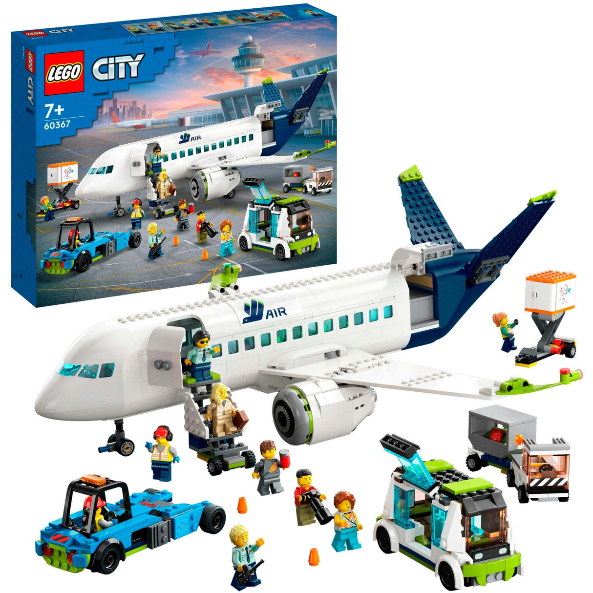 Lego city passagiersvliegtuig vliegtuig speelgoed set - 60367