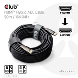 Club 3d hdmi hybride aoc kabel (zwart, 50 meter)
