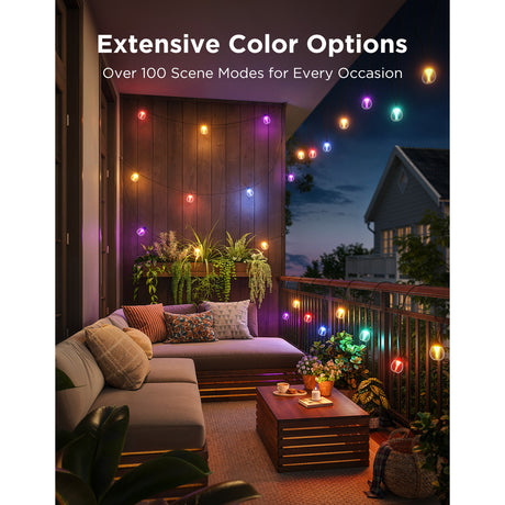 Govee outdoor clear bulb string lights slimme buitenverlichting rgbww matter