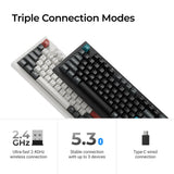 Keychron q5 ultra-m3 8k wireless custom mechanical keyboard (zwart, us lay-out (qwerty), silk pom banana, 96%, rgb, hot swap, 8k, 2.4 ghz | bluetooth 5.2 | usb-c)