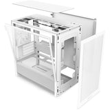 Nzxt h3 flow midi tower behuizing (wit (mat) | 1x usb-a | 1x usb-c | tempered glass)