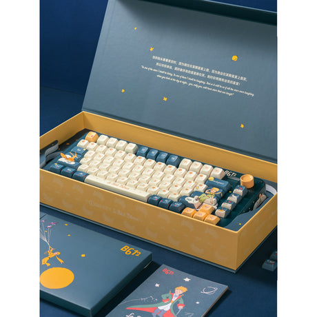 Iqunix zx75 sky encounter wireless mechanical keyboard (blauw, us lay-out (qwerty), iqunix silent rose, 75%, rgb leds, hot-swappable, double-shot pbt, 2.4ghz | bluetooth 5.1 | usb-c)