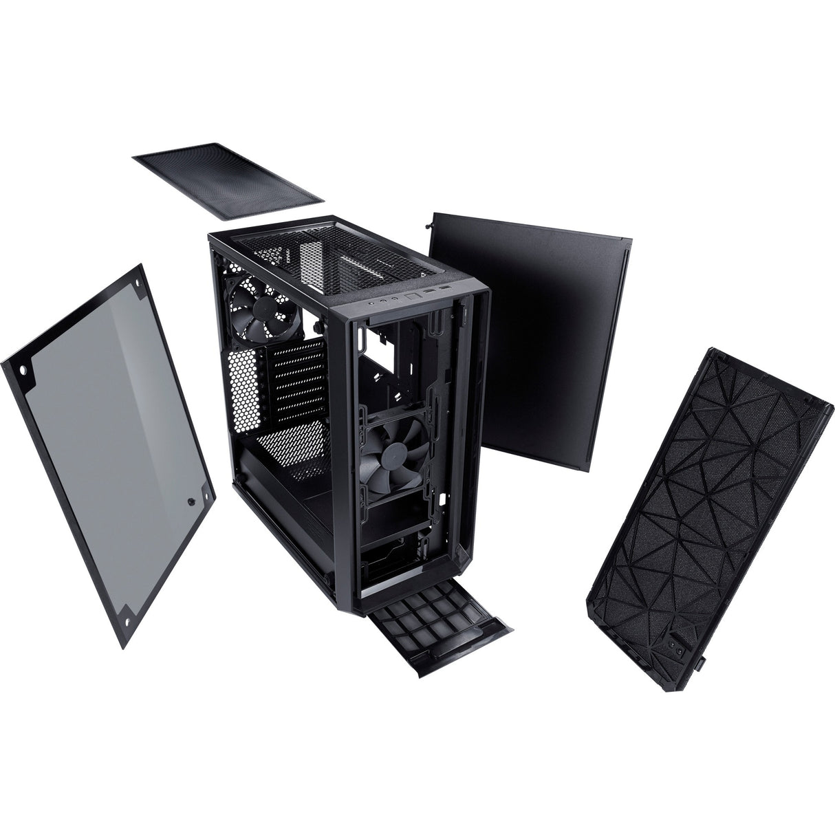 Fractal design meshify c midi tower behuizing (zwart | 2x usb-a | tempered glass)