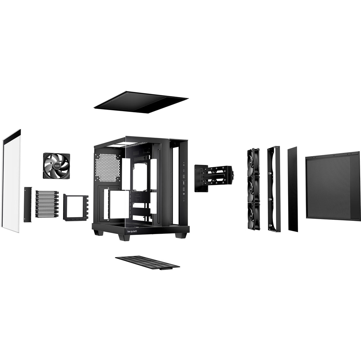 Be quiet! light base 500 midi tower behuizing (zwart | 2x usb-a | 1x usb-c | rgb | window)
