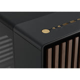 Fractal design north midi tower behuizing (zwart houtkleur | 2x usb-a | 1x usb-c | tempered glass)