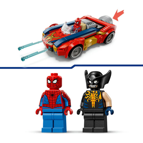 Lego marvel super heroes - spider-man auto vs. venomized wolverine constructiespeelgoed (76336)