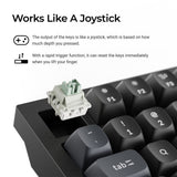Keychron q6 he 8k magnetic switch keyboard (zwart, us lay-out (qwerty), ultra-fast lime, 100%, rgb, hot swap, 8k)