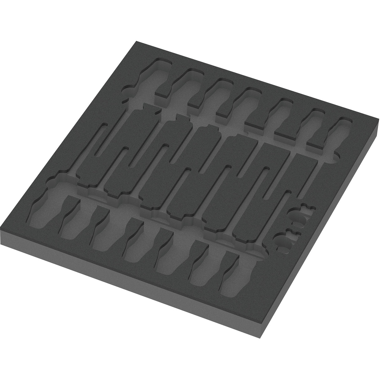 Wera 9811 schuimrubberen inzetstuk voor vde schroevendraaiers set 1, zonder gereedschap inlay (zwart grijs)