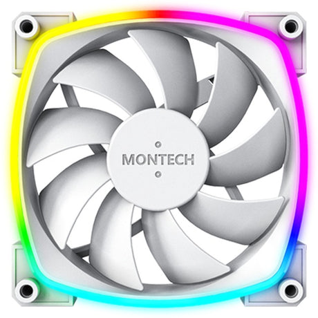 Montech ax120 fan pwm 3-pack rgb case fans (wit, 3 stuks, 120 x 120 x 25 mm)