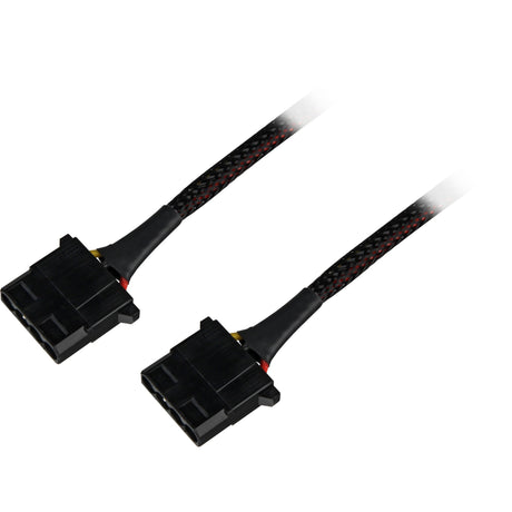 Sharkoon 5,25 4-pin (male) naar 5,25 4-pin (female) y-stroomsplitterkabel (zwart, 15 centimeter)
