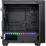 Inter-tech x-608 infinity micro midi tower behuizing (zwart | 1x usb-a | 1x usb-c | rgb | window)