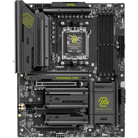 Msi mag b850 tomahawk max wifi socket am5 moederbord (raid, 5gb-lan, wi-fi 7, bt, sound, atx)