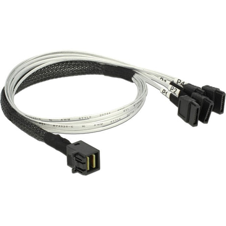 Delock mini sas hd sff-8643 naar 4x sata 7-pin kabel (zwart, 0,5 meter)