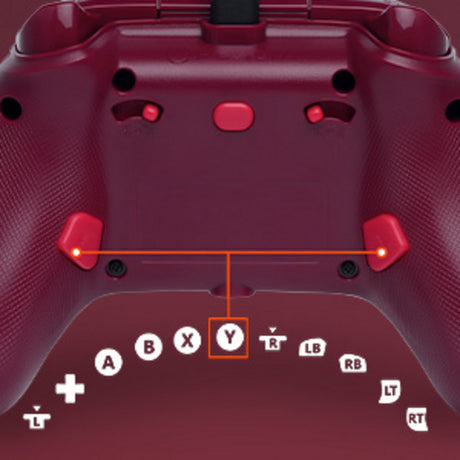 Powera advantage controller met kabel voor de xbox series x|s - rood vuur (rood, xbox series x|s, xbox one, pc)