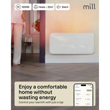 Mill steel wifi paneelverwarming pa1500wifi4a met voet, 1500 watt convector (wit, wifi 2,4 ghz (wifi 6), bluetooth 5.2, zigbee 3.0 + app)