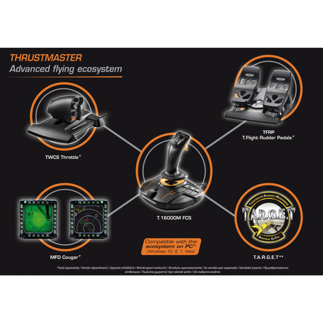 Thrustmaster t.16000m fcs joystick (zwart oranje, pc)