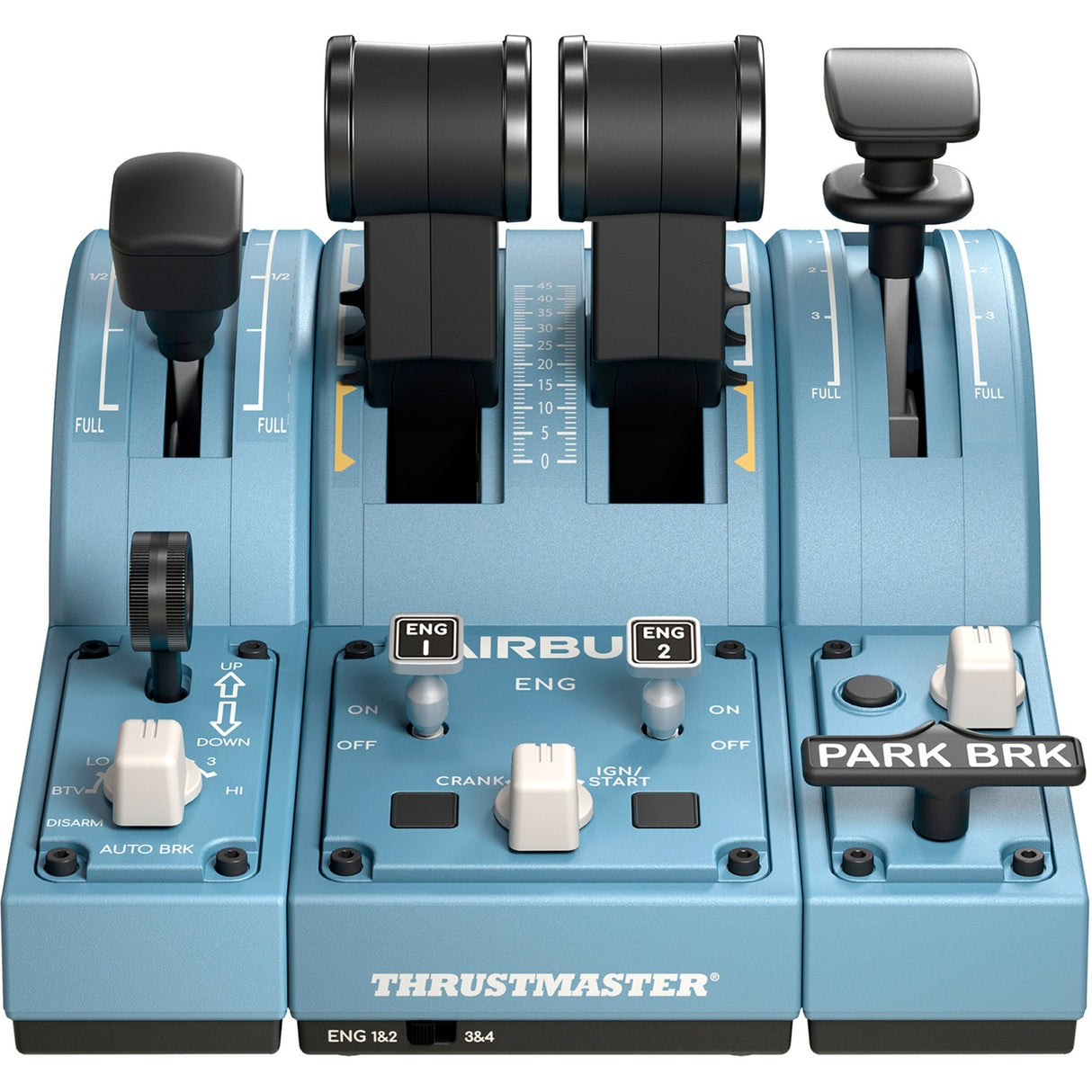Thrustmaster tca quadrant add-on airbus edition gaming gasregelaar (blauwgrijs zwart, pc)