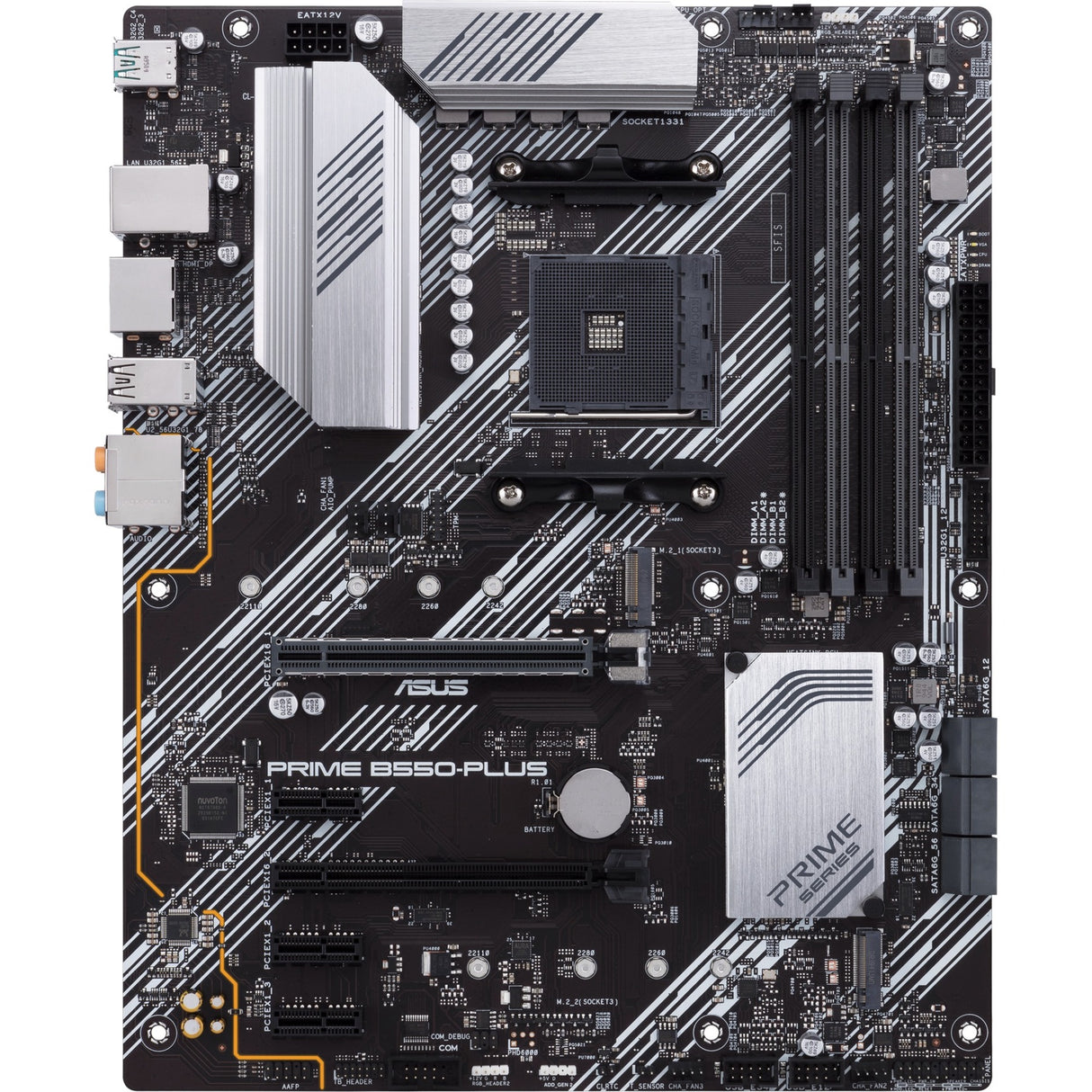 Asus prime b550-plus socket am4 moederbord (zwart zilver, raid, gb-lan, sound, atx)