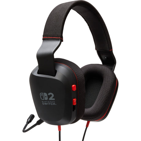 Powera bedrade stereoheadset voor nintendo switch 2 over-ear gaming headset (zwart rood, nintendo switch 2, nintendo switch – oled model, nintendo switch, nintendo switch lite)