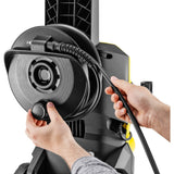 Kärcher k 4 wcm premium home hogedrukreiniger (geel zwart, met vuilfrees, slanghaspel en oppervlaktereiniger)