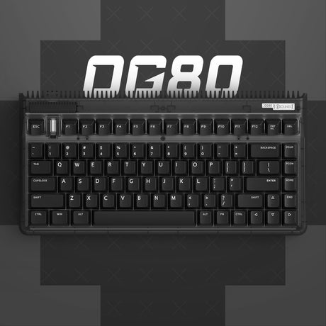 Iqunix og80 dark side wireless mechanical keyboard (zwart, us lay-out (qwerty), gateron brown, 80% (tkl), rgb leds, hot-swappable, pbt, 2.4ghz | bluetooth 5.1 | usb-c)