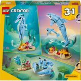 Lego ® creator 3in1 zeedieren: prachtige dolfijnen - bouw om tot een zeepaardje of krab - 31385