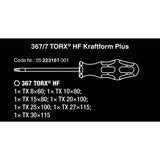 Wera 367 7 torx hf-schroevendraaierset kraftform plus + rek (zwart groen, 7-delig)